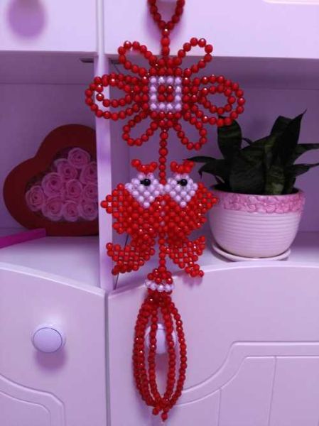 串珠双鱼挂件图解_新手怎么做