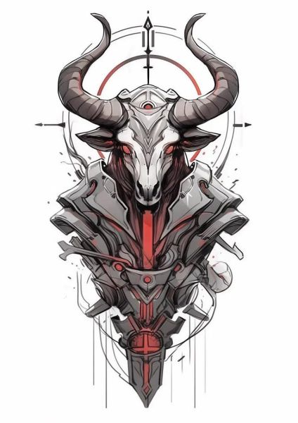 生肖牛纹身图案女双子座_适合什么风格