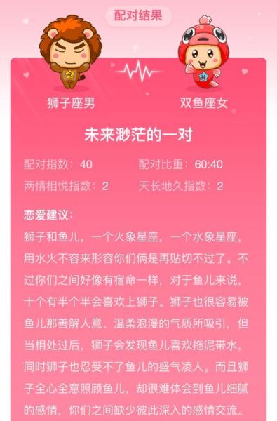 狮子男和双鱼女配对合适吗_如何相处才能长久