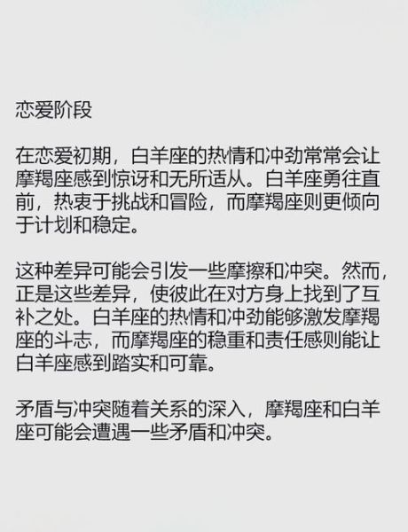 魔羯男和白羊女配对指数_如何相处长久