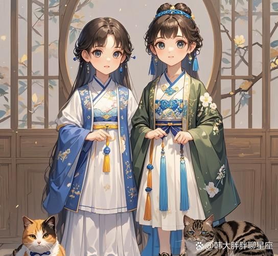 双子女古风人物怎么画_古风双生姐妹绘制技巧